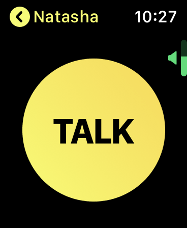 Simply press and hold the big ‘TALK’ button whilst speaking!