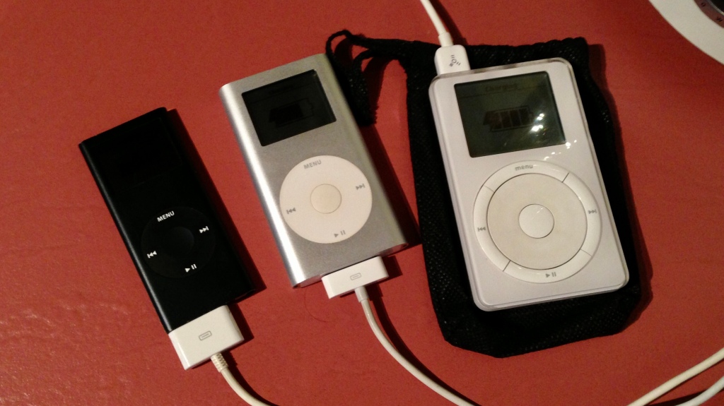 iPods nano, mini and first generation (classic revision from 2002)