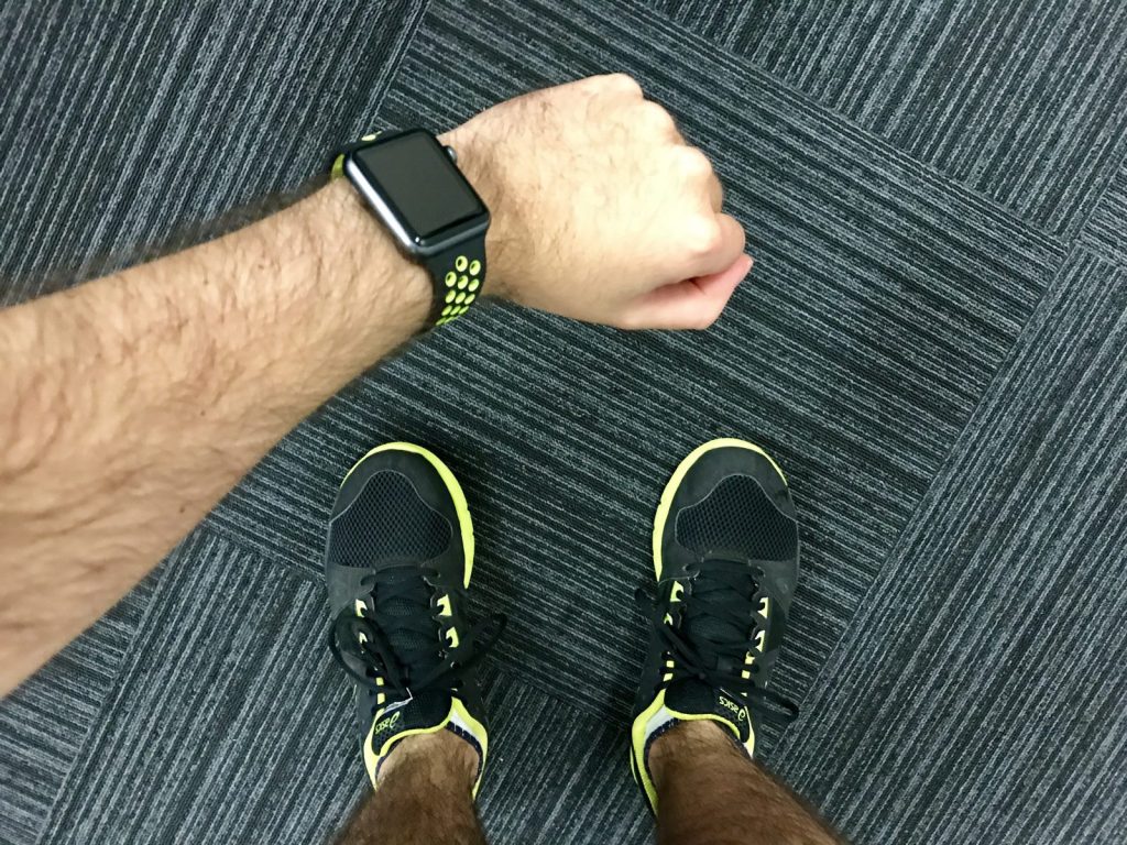 Apple Watch and sneakers